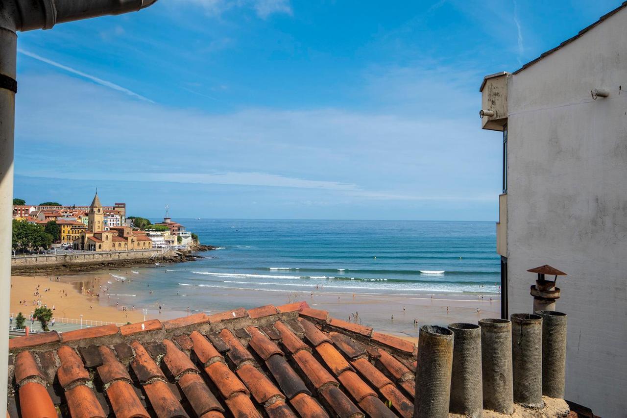 Apartamento Apartamento en pleno centro, con vistas al mar Gijón Exterior foto
